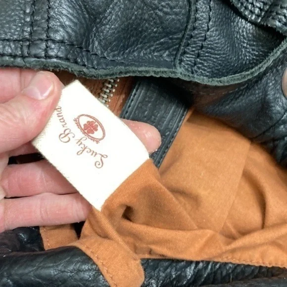 Lucky brand black leather hobo bag